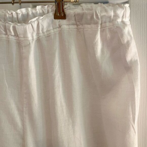 Eileen Fisher Linen Wide Leg Pants with Elastic Waistband - Picture 4 of 5